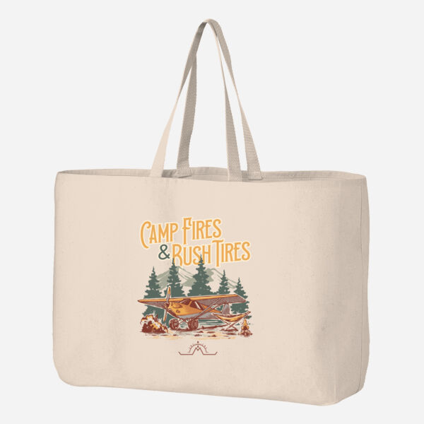 Camp Fires & Bush Tires Twill Jumbo Tote Thumbnail