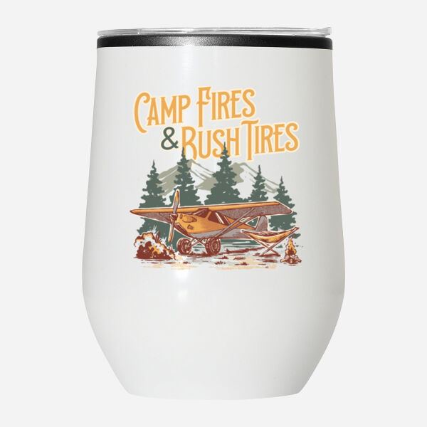Camp Fires & Bush Tires Stemless Wine Tumbler with Lid Thumbnail